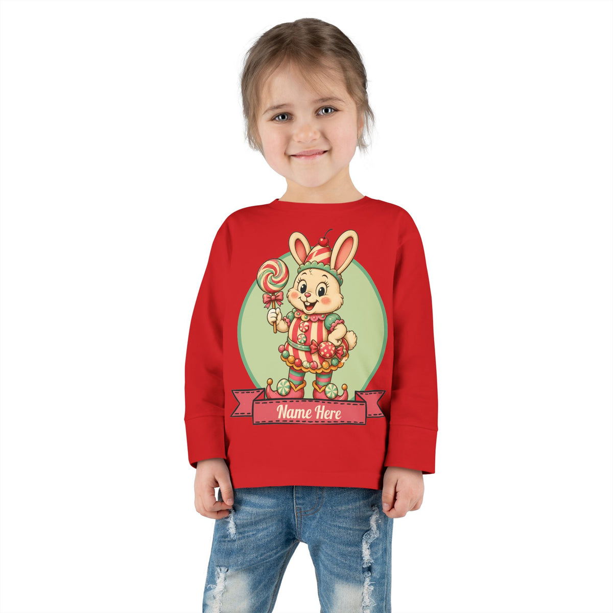 Personalized 'Bun Bon' Bunny Toddler Long Sleeve Tee