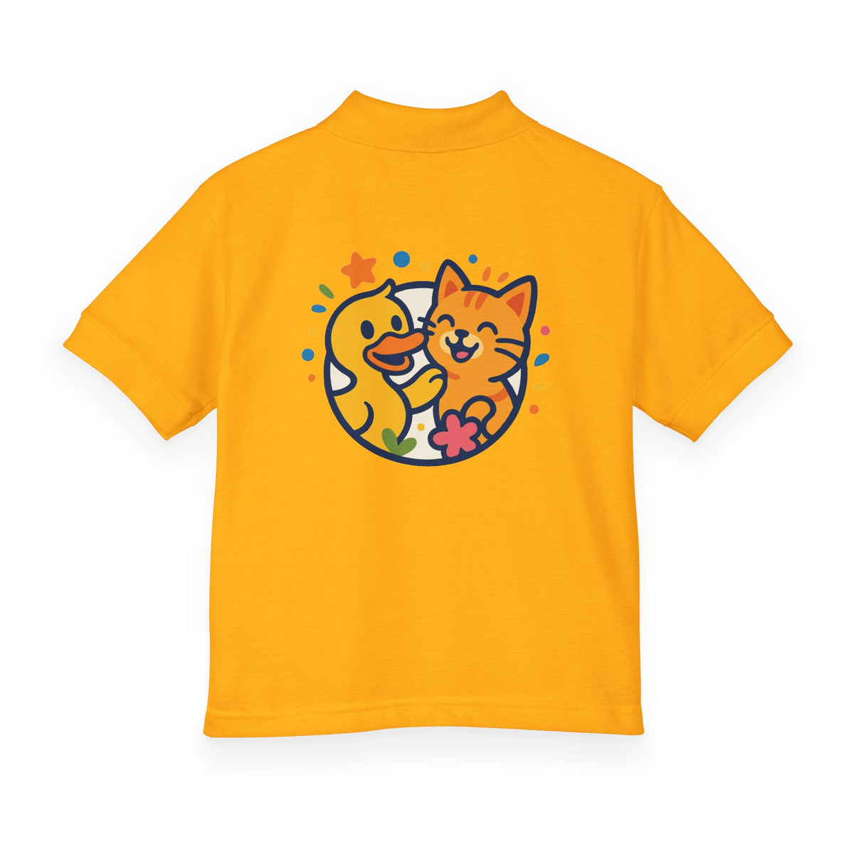 Kids Polo Shirt — Happy Cat & Duck Kids Polo Shirt