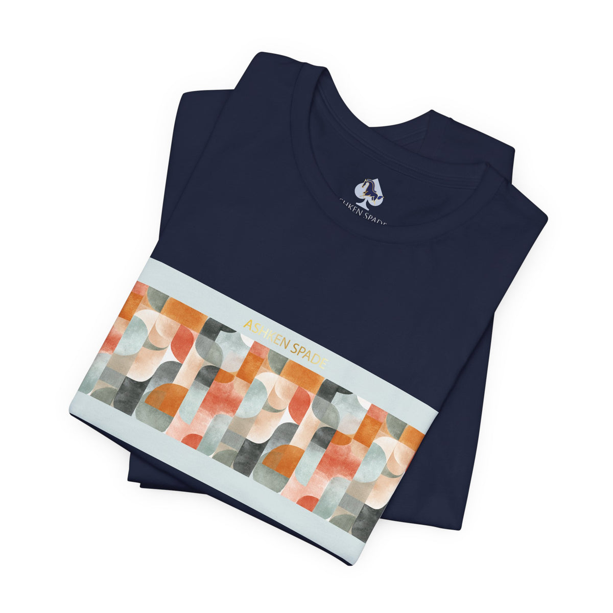 Geometric Orange Retro Strokes T‑Shirt