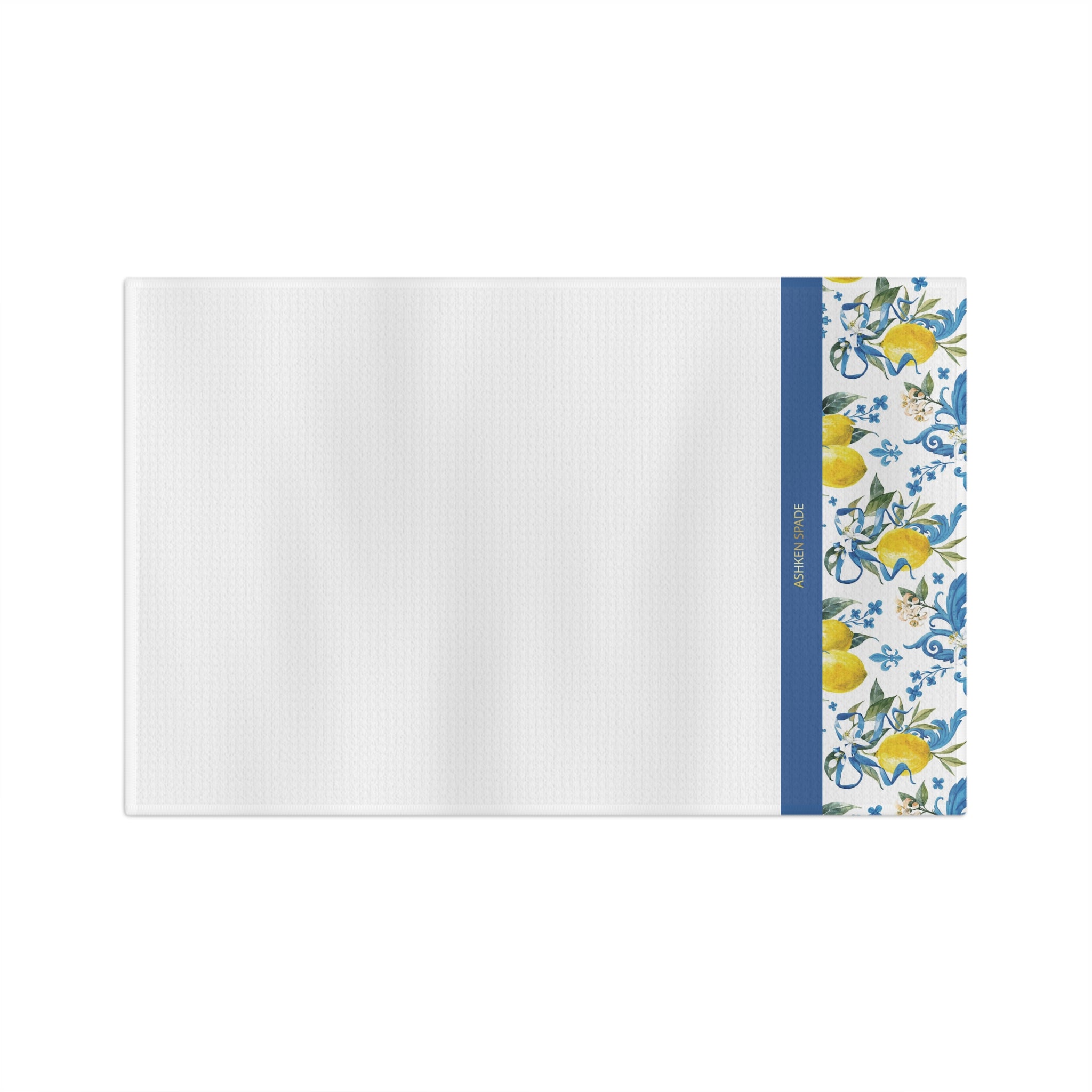 Lemon & Blue Floral Microfiber Tea Towel