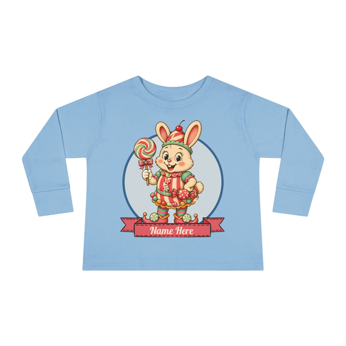 Personalized 'Bun Bon' Bunny Toddler Long Sleeve Tee