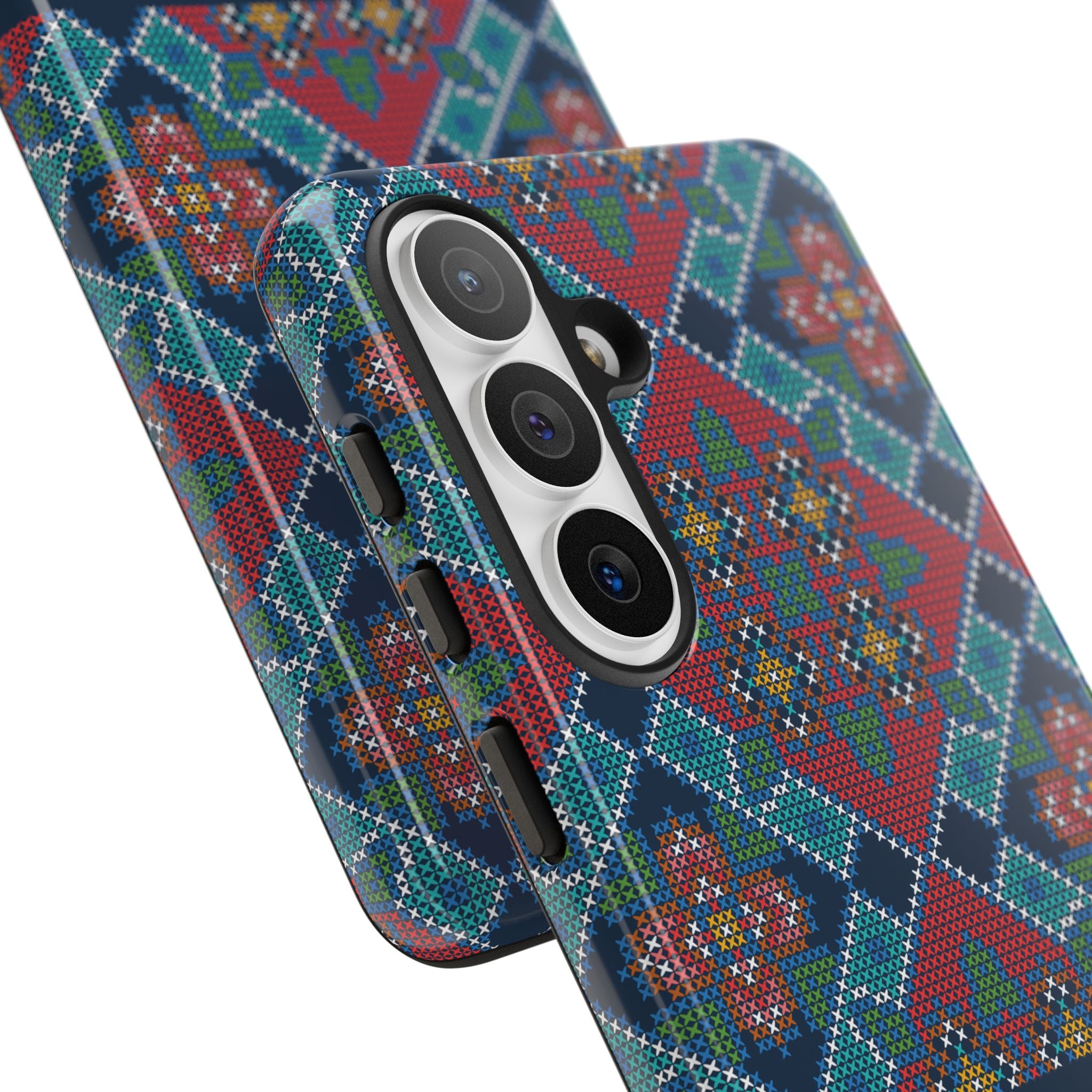 Floral Cross Stitch Phone Case