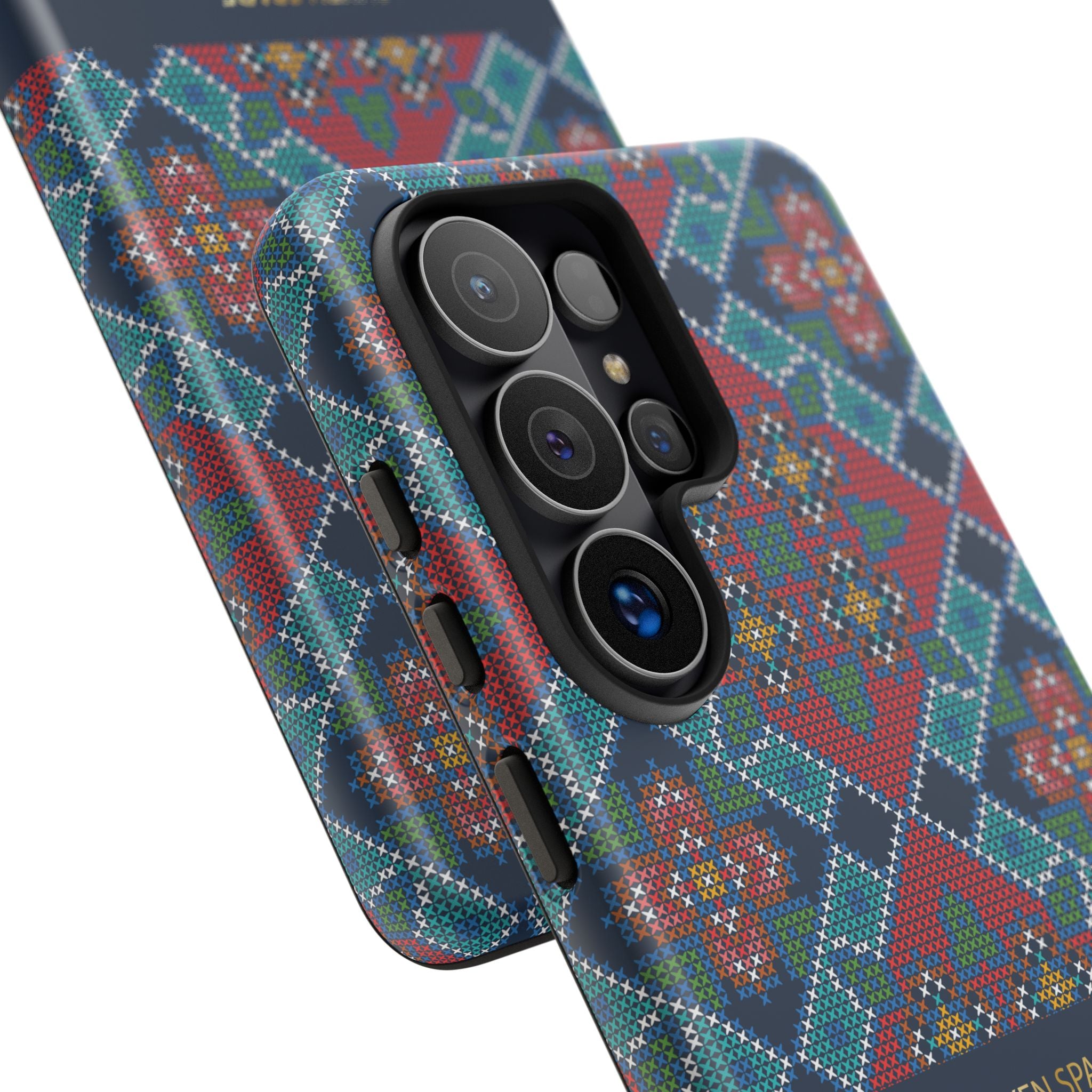 Floral Cross Stitch Phone Case