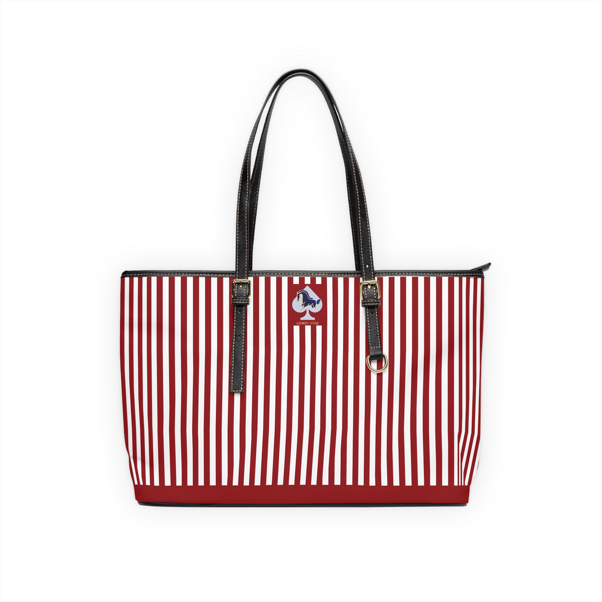 Red and White Striped PU Leather Shoulder Bag