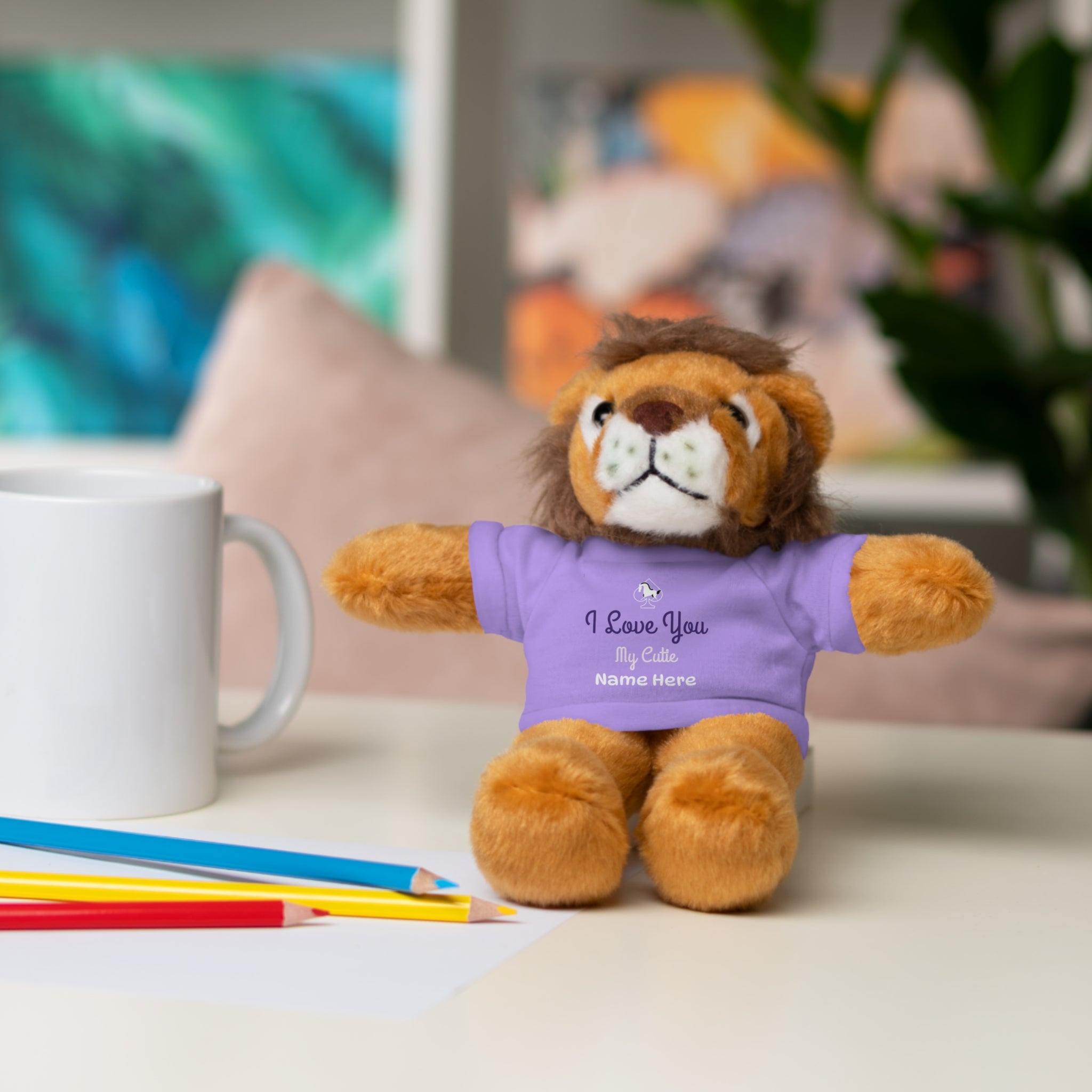 Personalized Teddy Bear with "I Love You" Tee
