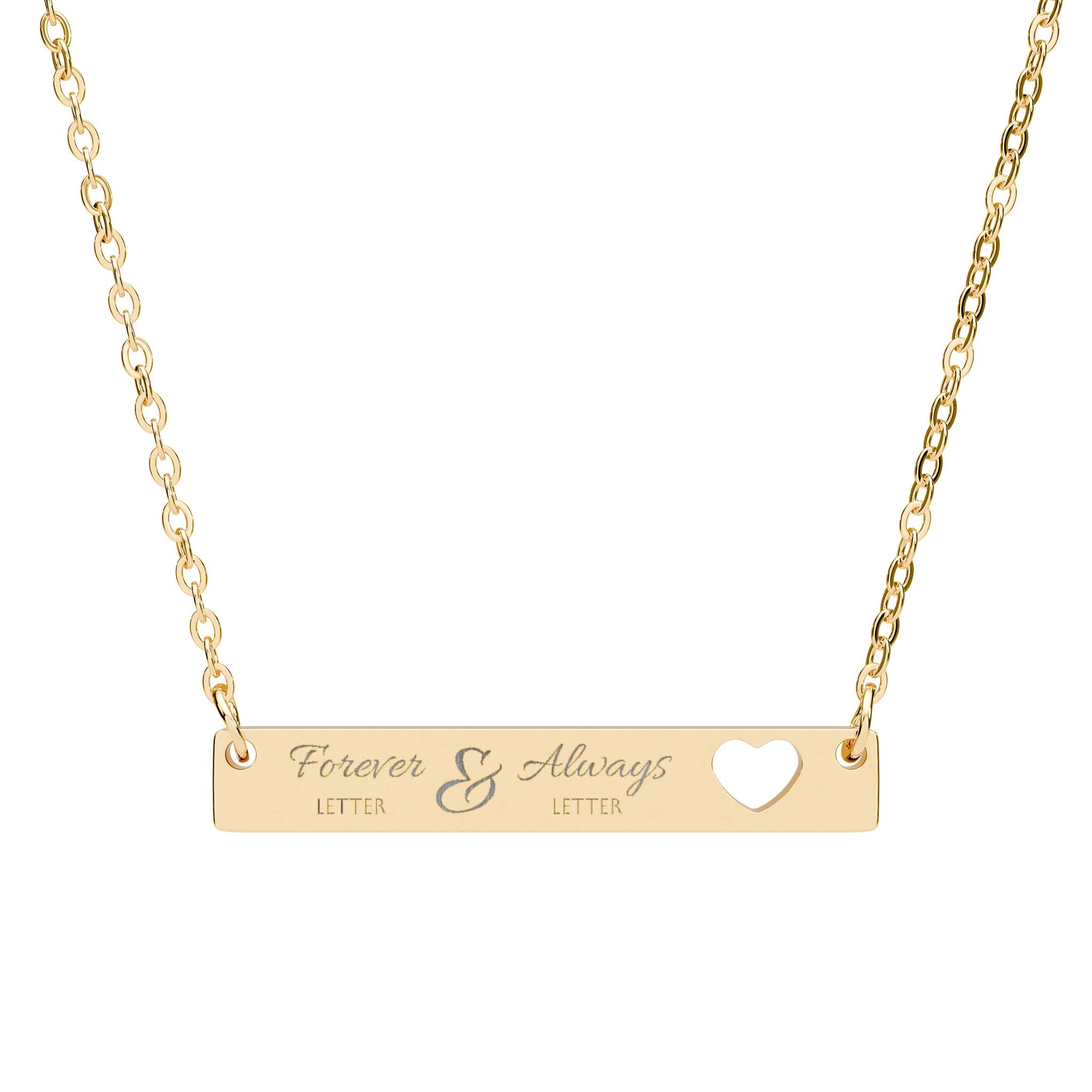 Personalized Heart Cutout Bar Necklace