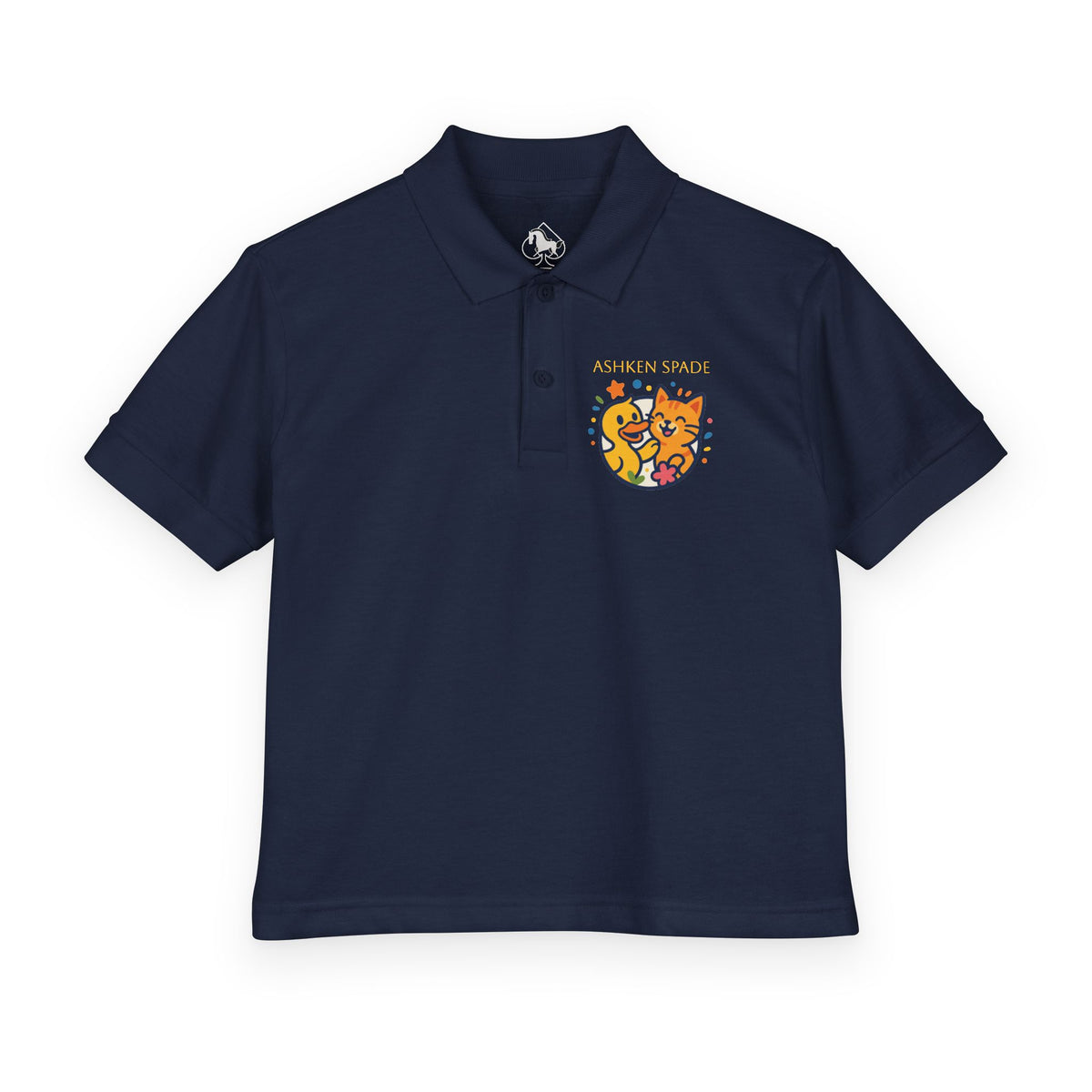 Kids Polo Shirt — Happy Cat & Duck Kids Polo Shirt