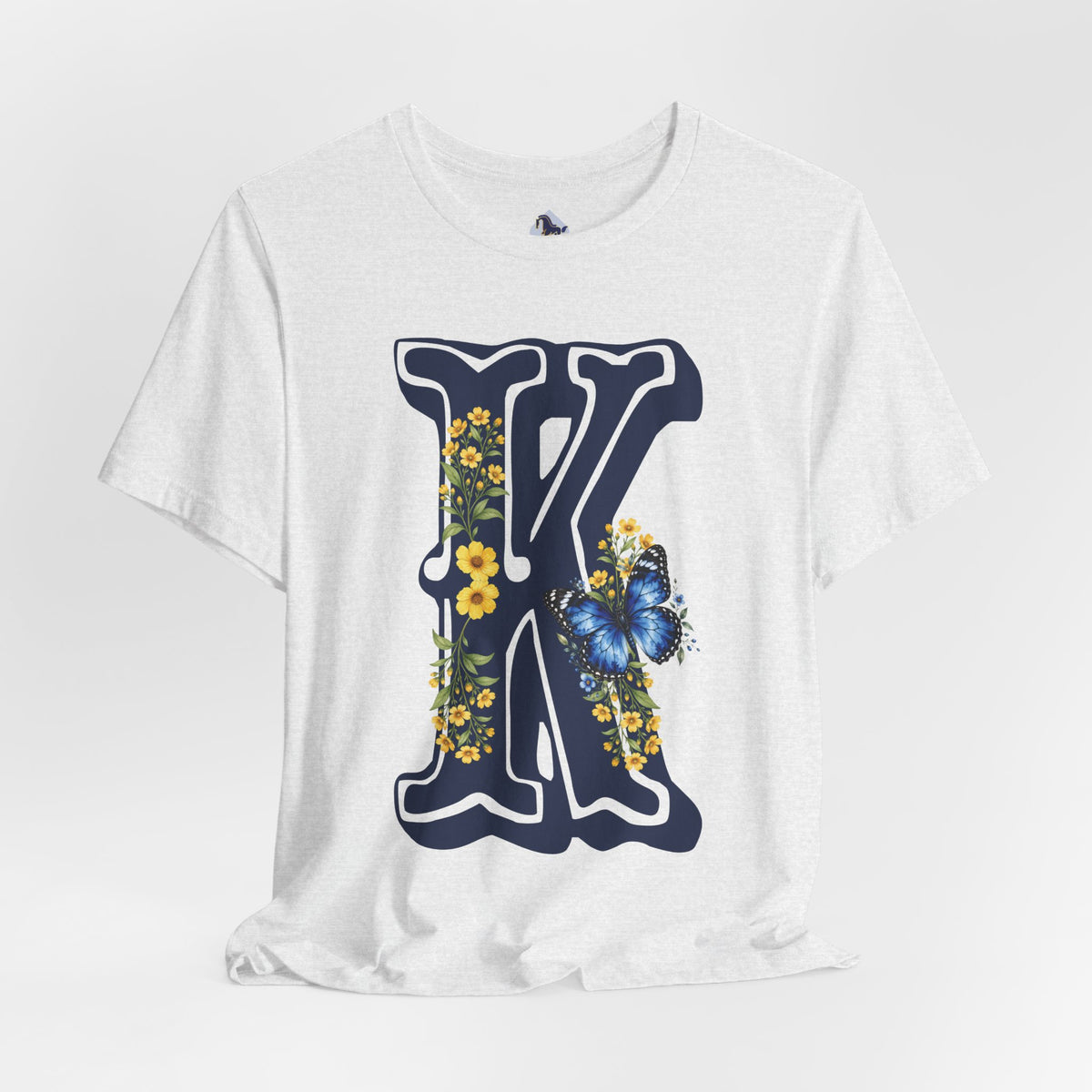 Floral Butterfly Letter K T-Shirt