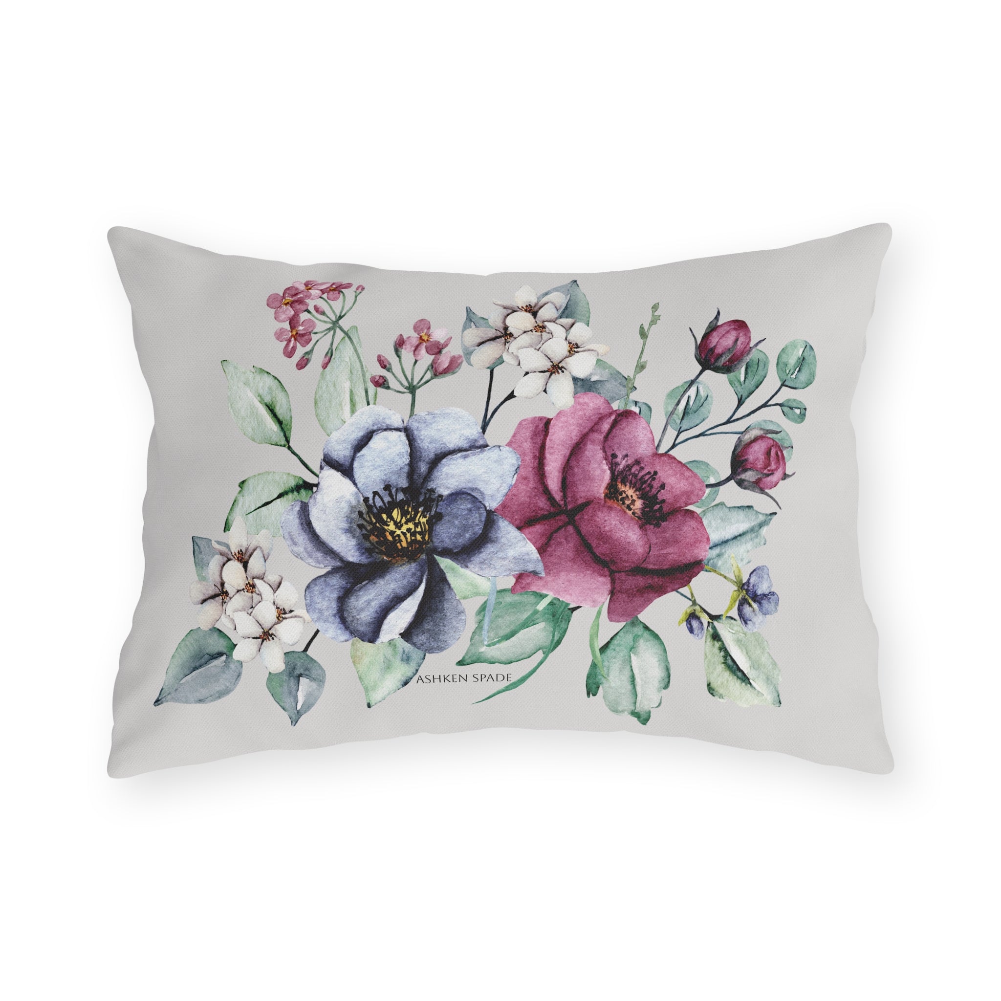 Gray Cushion With Flower