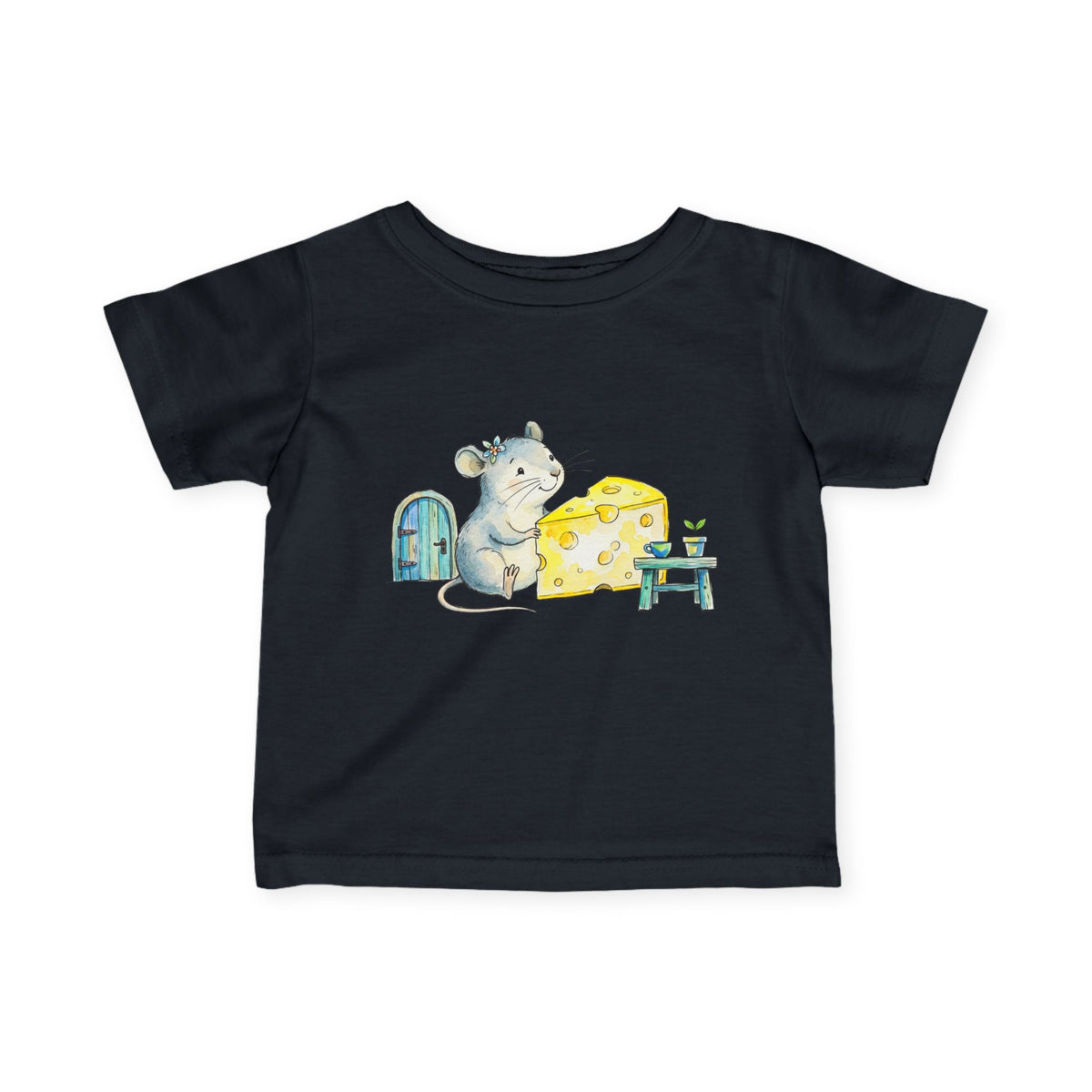 Cute Mouse with Cheese Baby Shirt