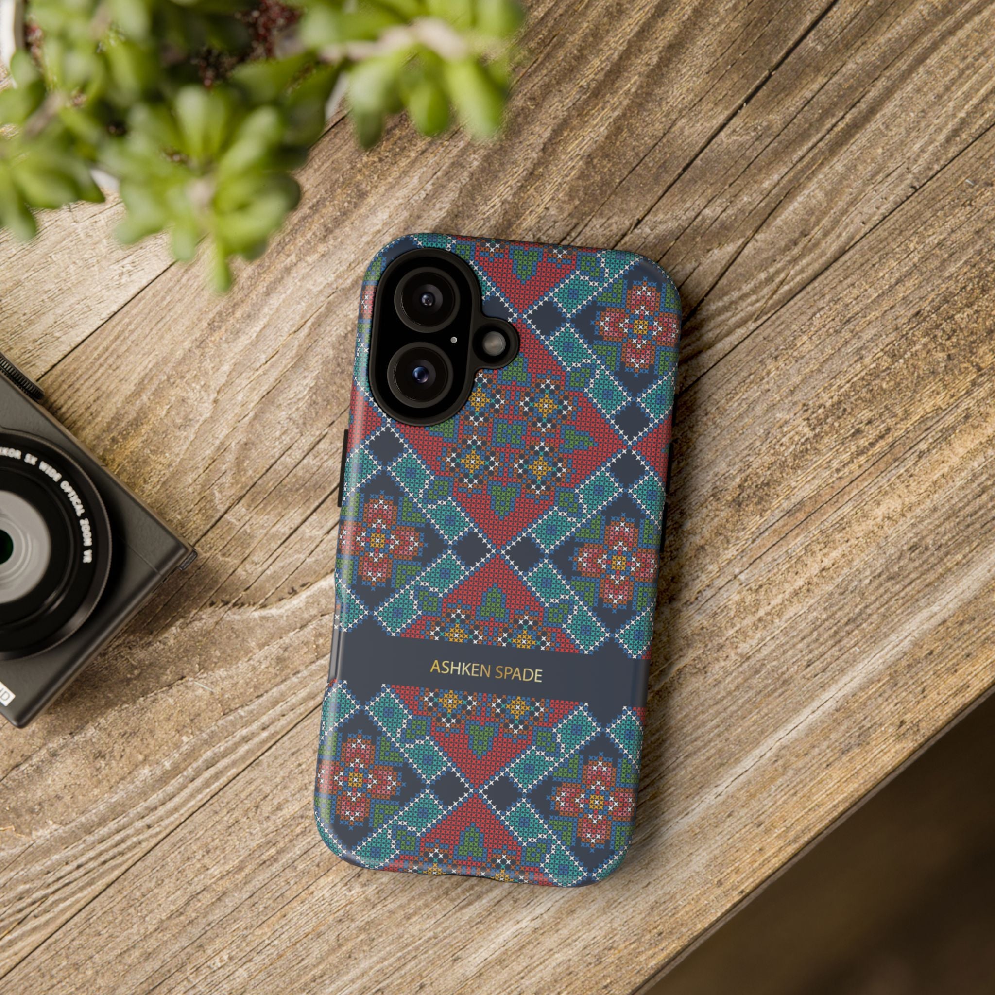 Floral Cross Stitch Phone Case