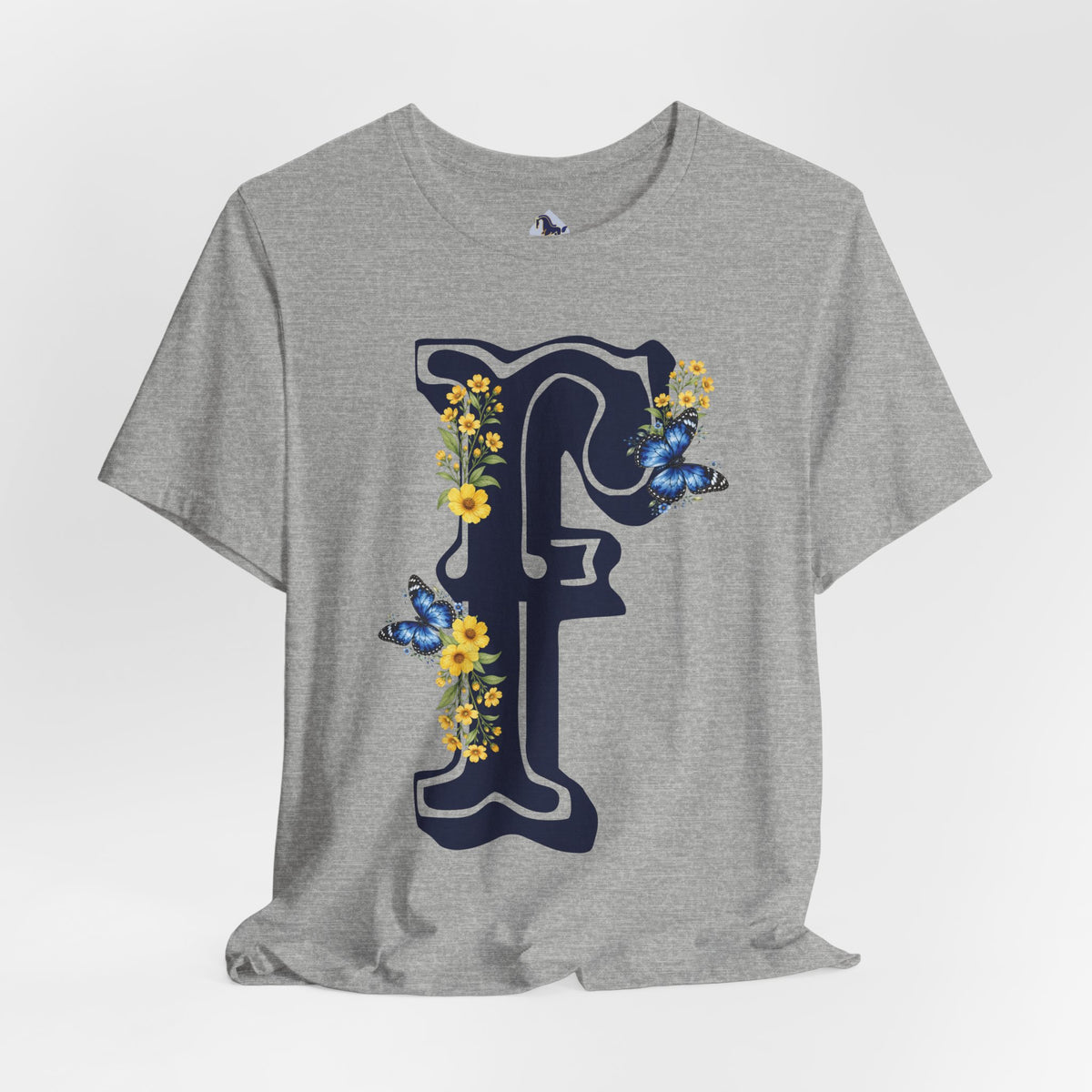 Floral Letter F Monogram T-Shirt