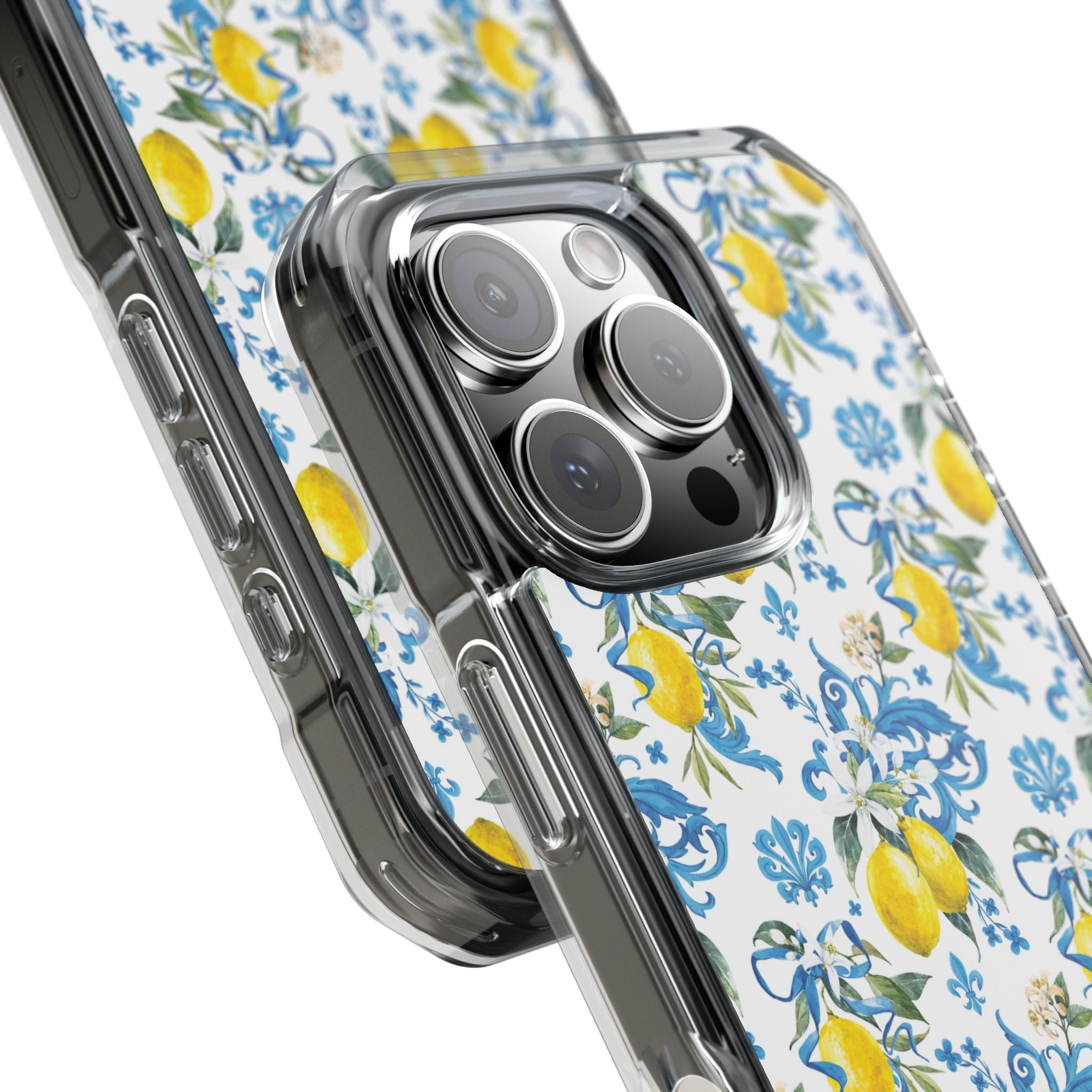 Lemon Charm with Blue Ribbon Magnetic Phone Case