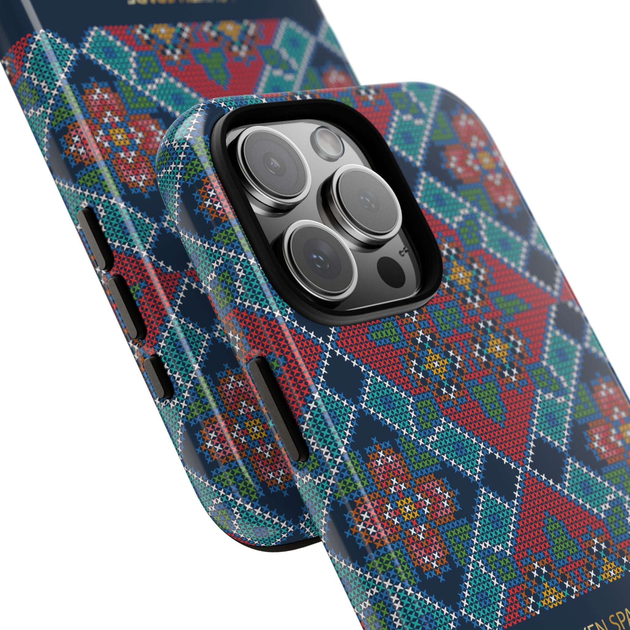 Floral Cross Stitch Phone Case