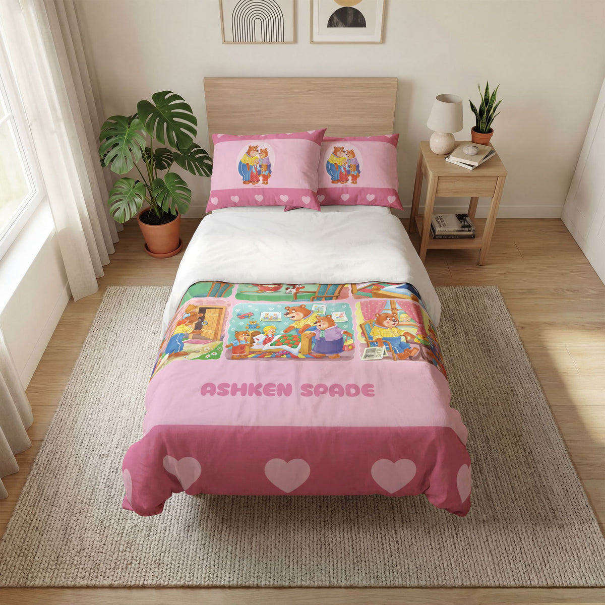 Pink "Sweet Dreams" Ashken Spade Quilt Cover Set