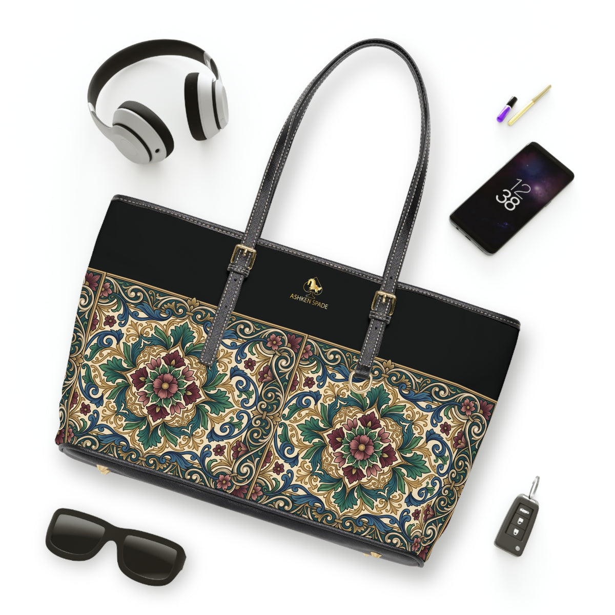 Floral Tile Tote