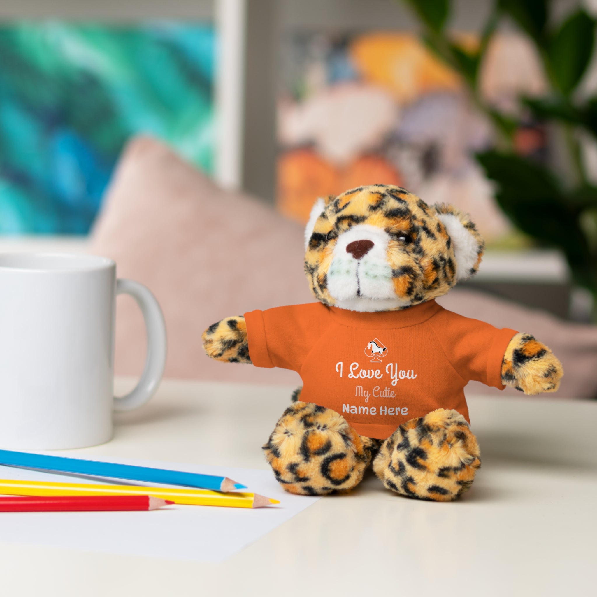 Personalized Teddy Bear with "I Love You" Tee