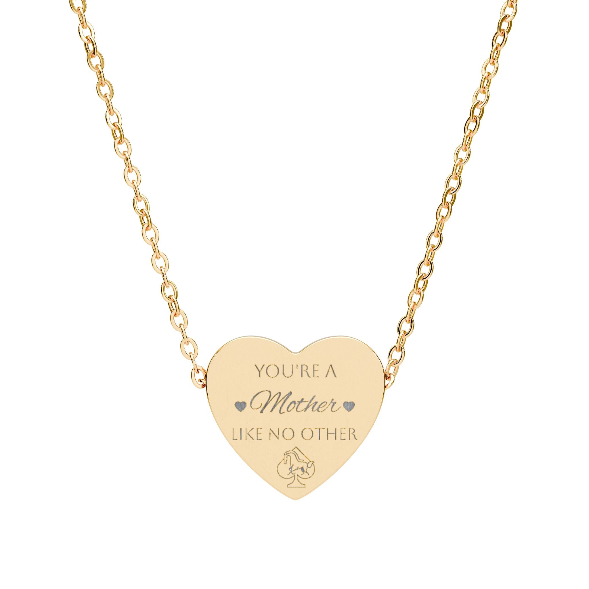 Engraved Heart Necklace For Mother