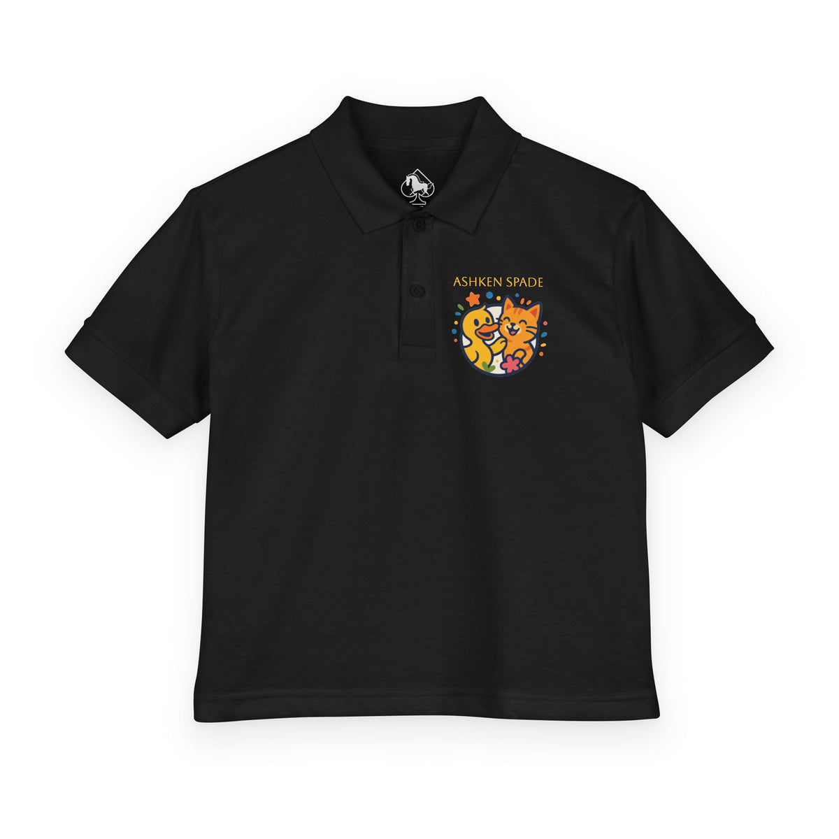 Kids Polo Shirt — Happy Cat & Duck Kids Polo Shirt