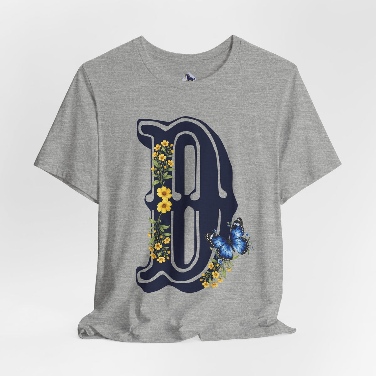 Floral Monogram B Letter T-Shirt