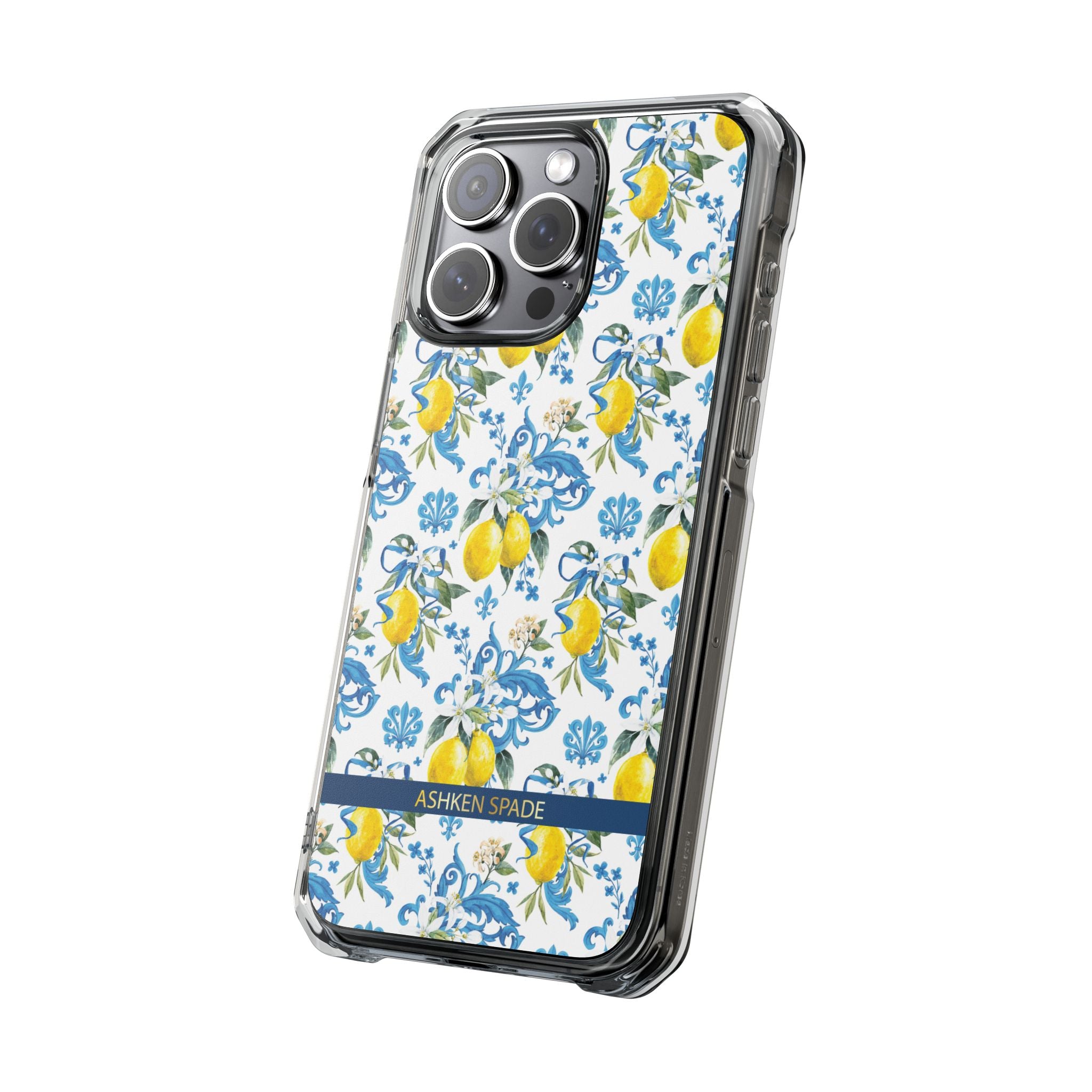 Lemon Charm with Blue Ribbon Magnetic Phone Case