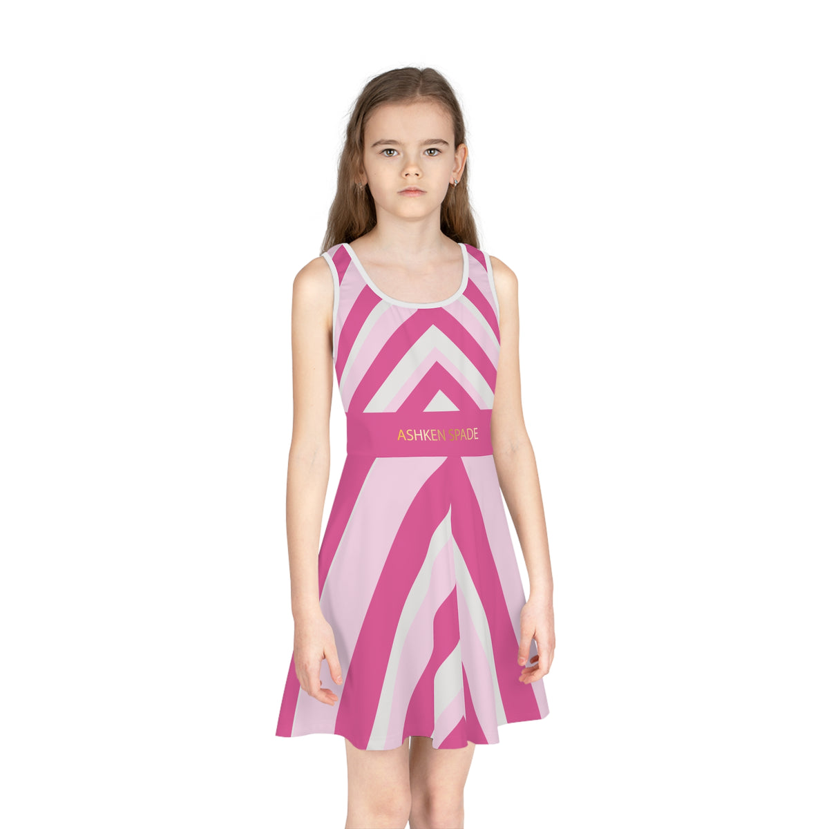 Girls' Pink Chevron Sundress