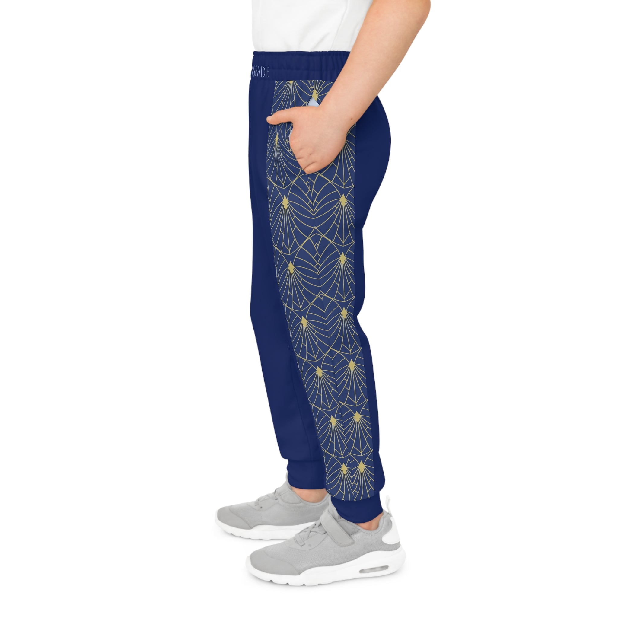 Navy Geometric Youth Joggers