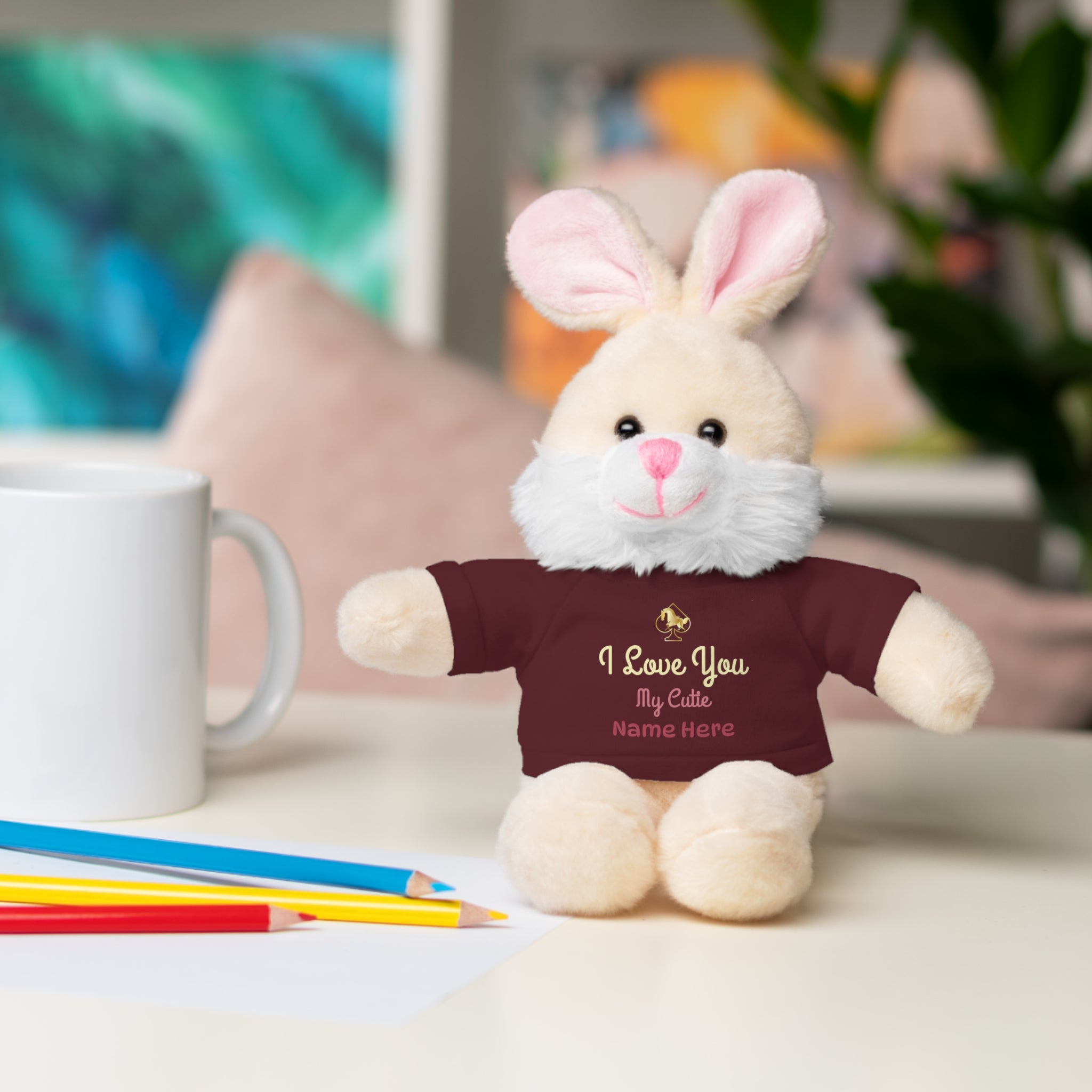Personalized Teddy Bear with "I Love You" Tee