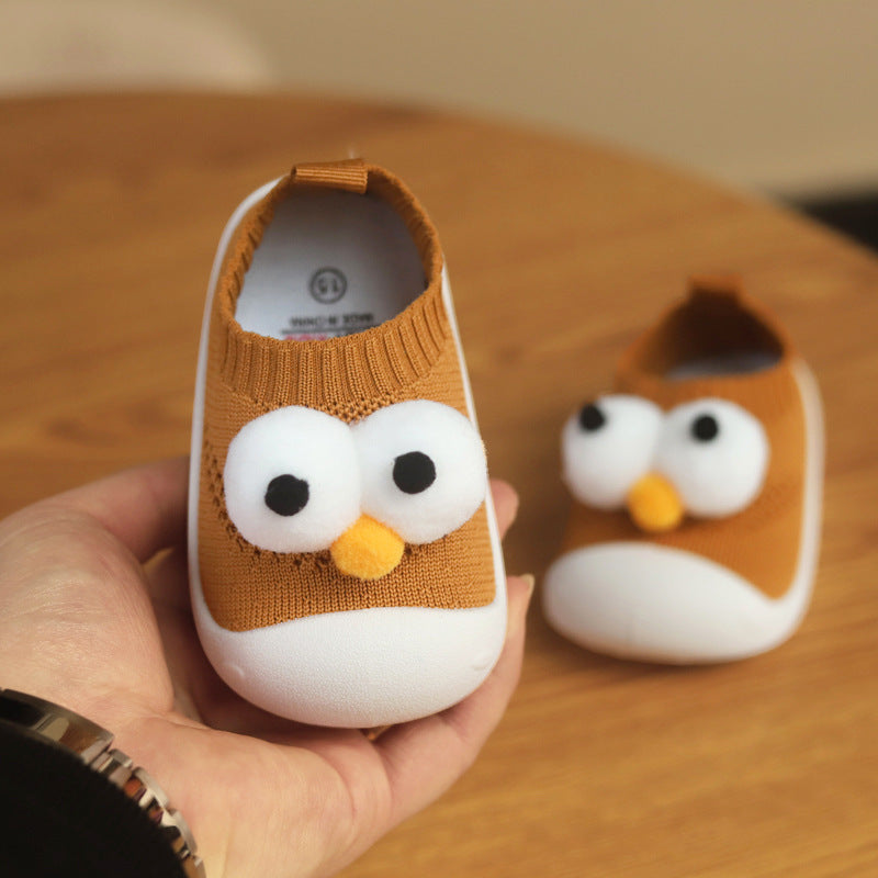 Knit Cartoon Eyes Baby Slip-Ons