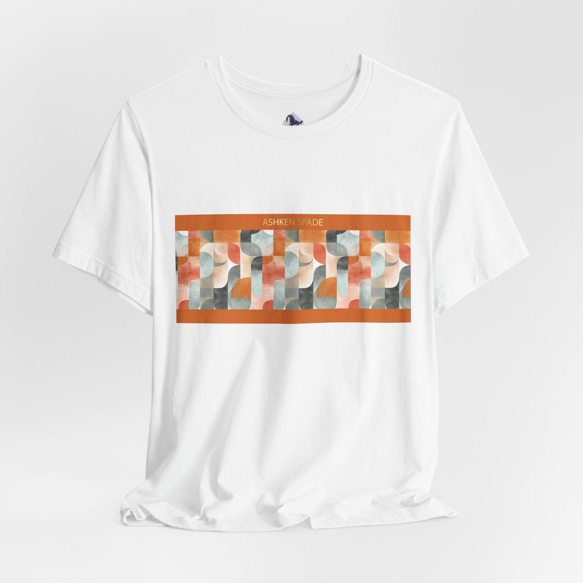 Geometric Orange Retro Strokes T‑Shirt
