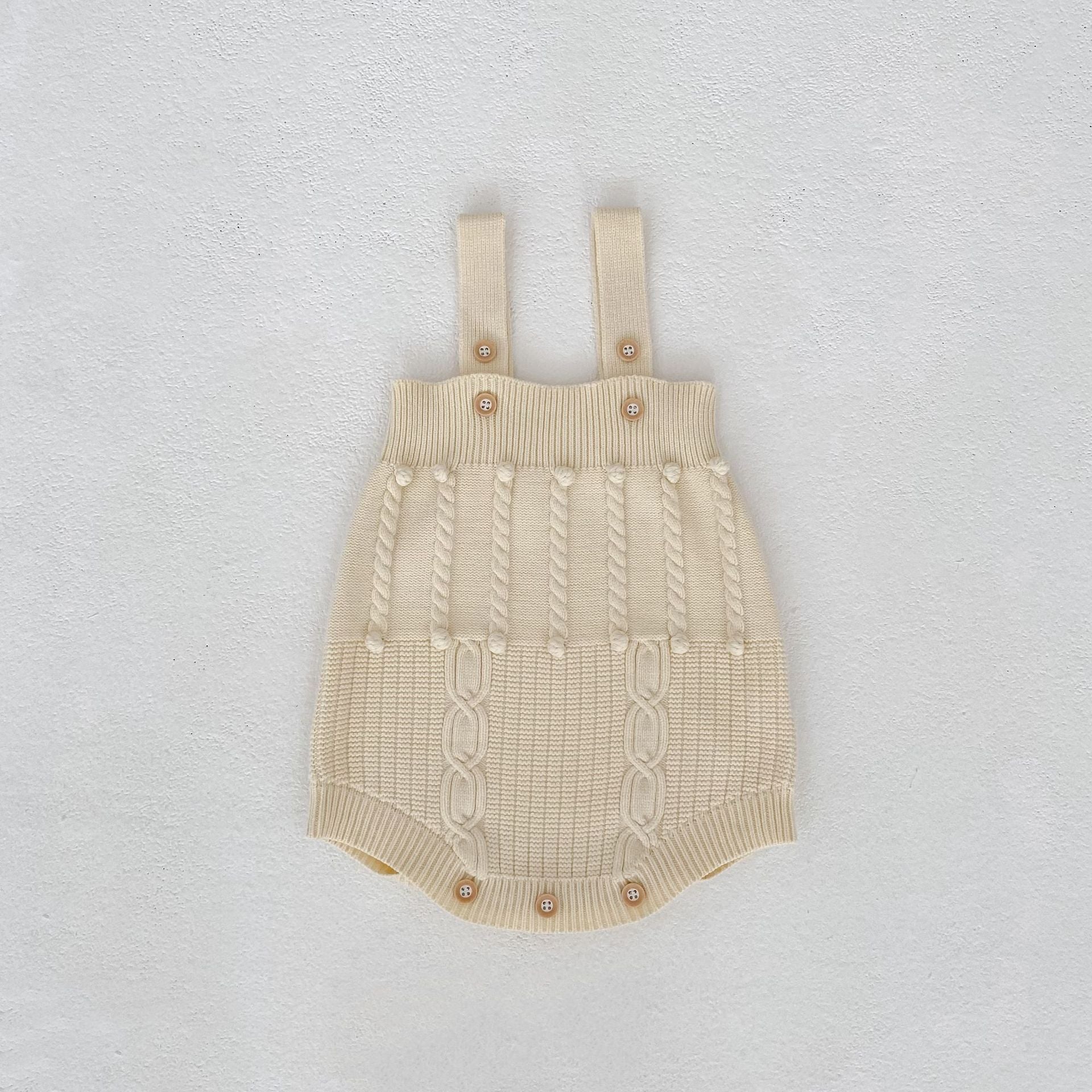 Infant Women's Sweater Hand-hook Bubble Ball Knitted Romper And Coat Two-piece Set