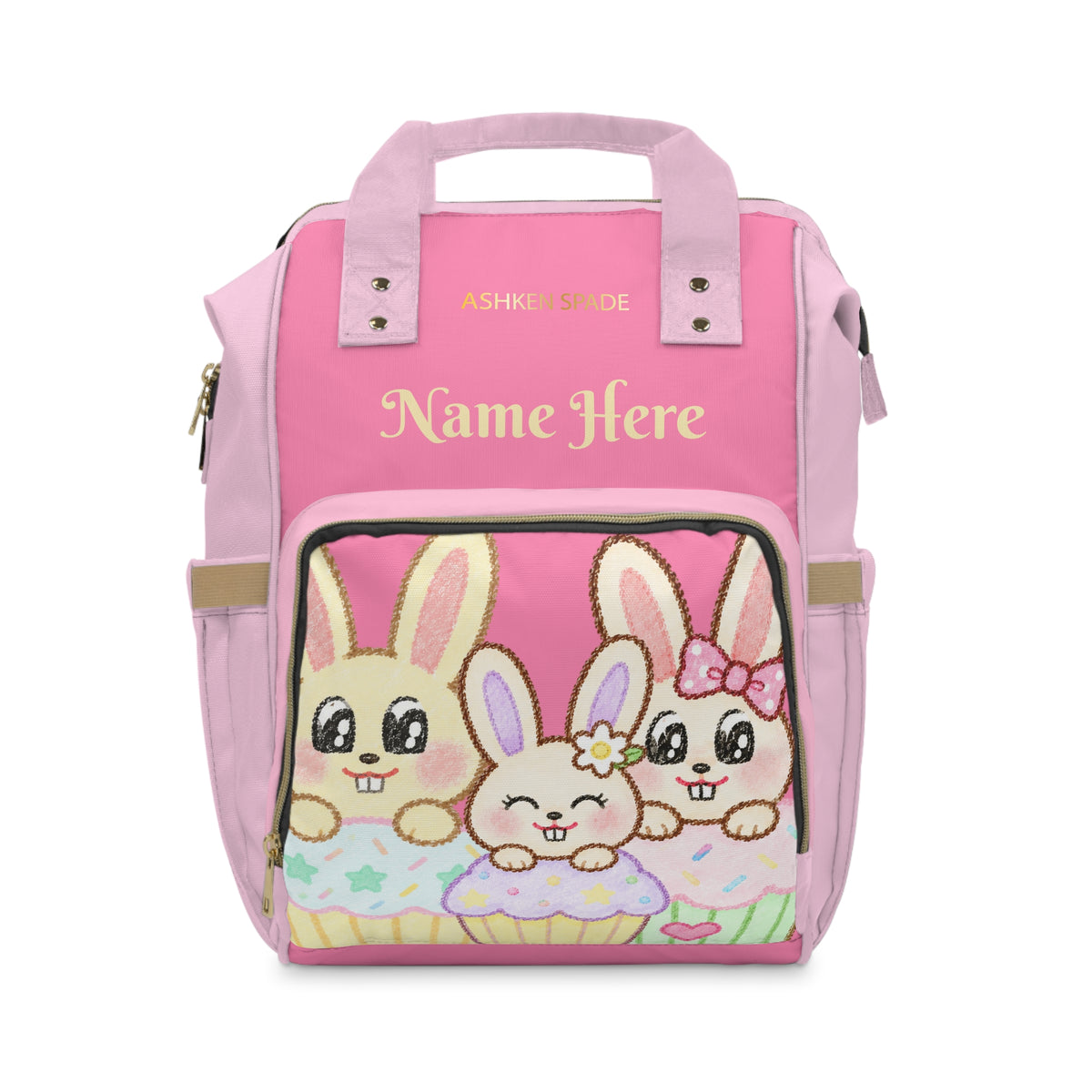 Personalized Pink Bunny Diaper Backpack