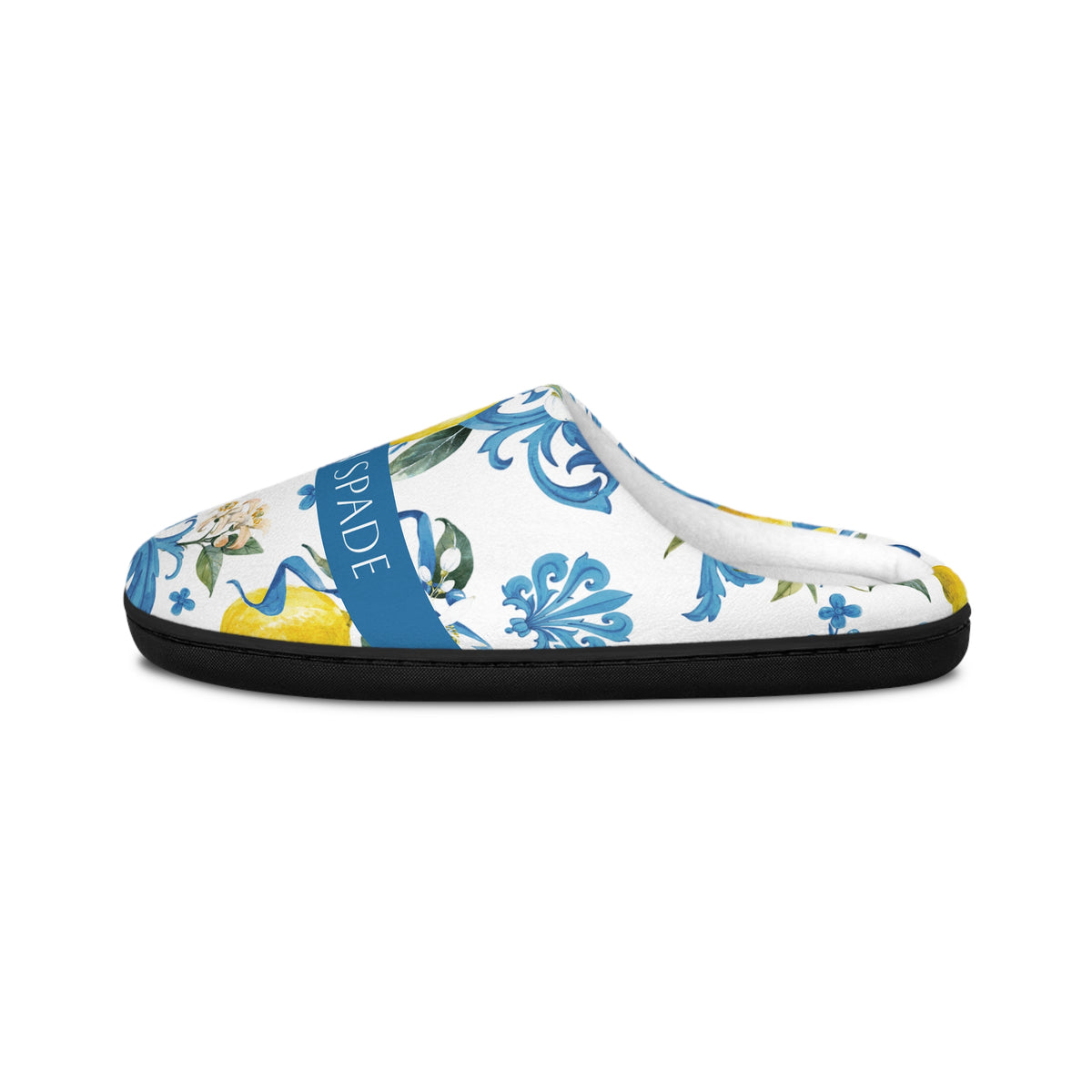 Lemon Blue Floral Indoor Slippers