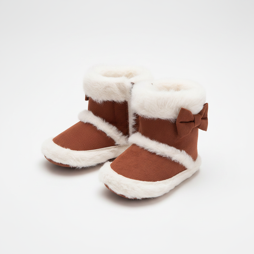 Baby Soft-Soled Toddler Bow Plush Boots