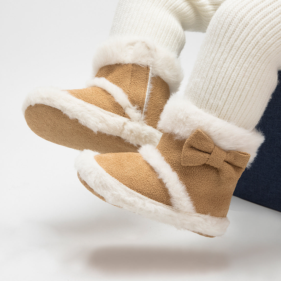 Baby Soft-Soled Toddler Bow Plush Boots