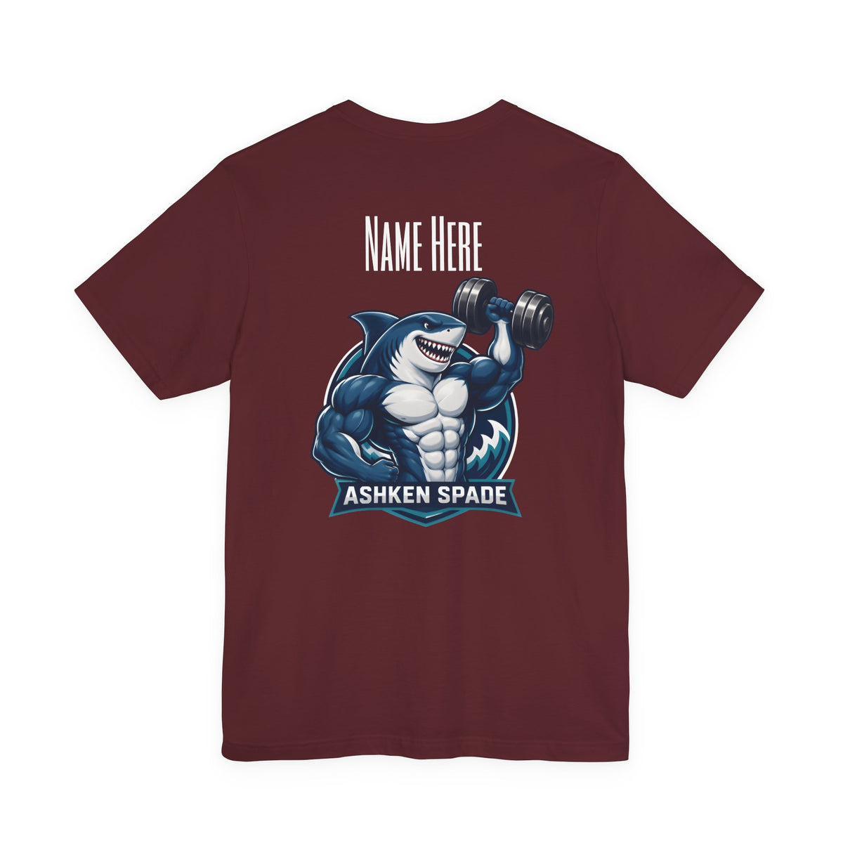 Ashken Spade Shark Weightlifter Personalized Graphic Tee
