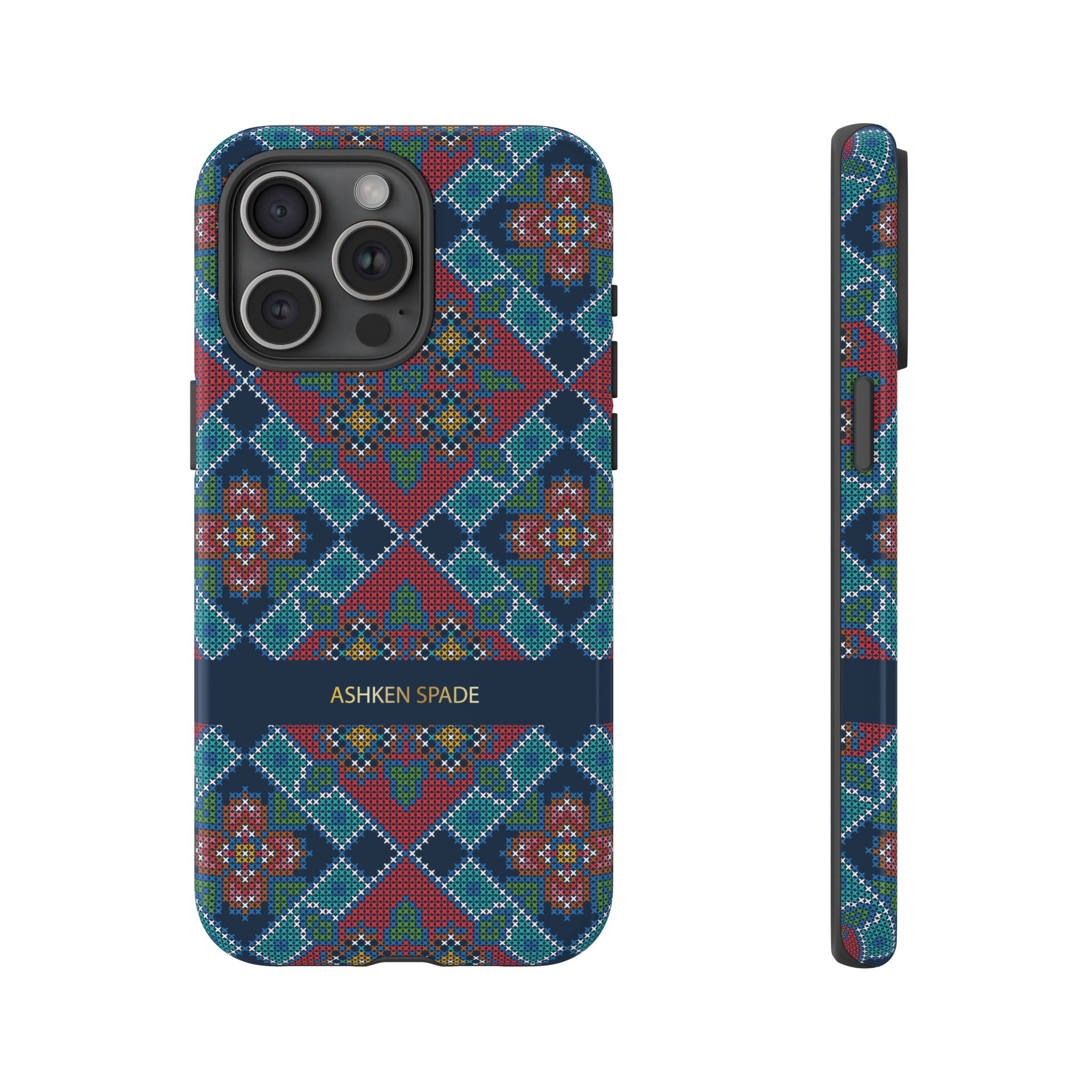 Floral Cross Stitch Phone Case
