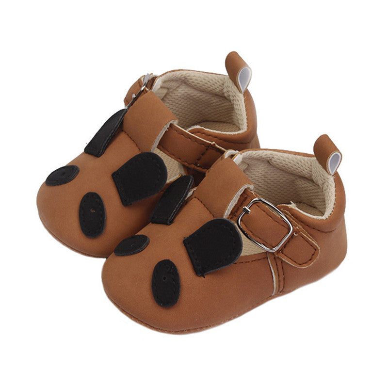 Toddler Cartoon Animal Soft Sole Retro Nubuck Leather Shoes