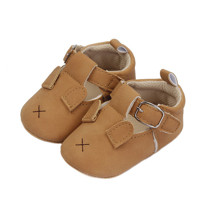 Toddler Cartoon Animal Soft Sole Retro Nubuck Leather Shoes