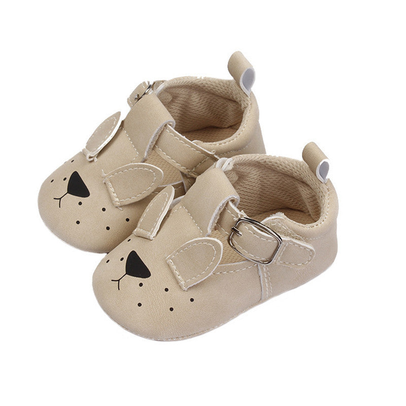 Toddler Cartoon Animal Soft Sole Retro Nubuck Leather Shoes