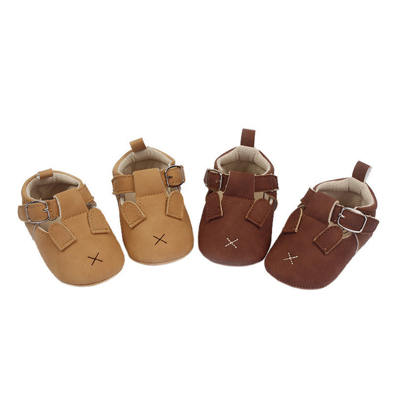 Toddler Cartoon Animal Soft Sole Retro Nubuck Leather Shoes