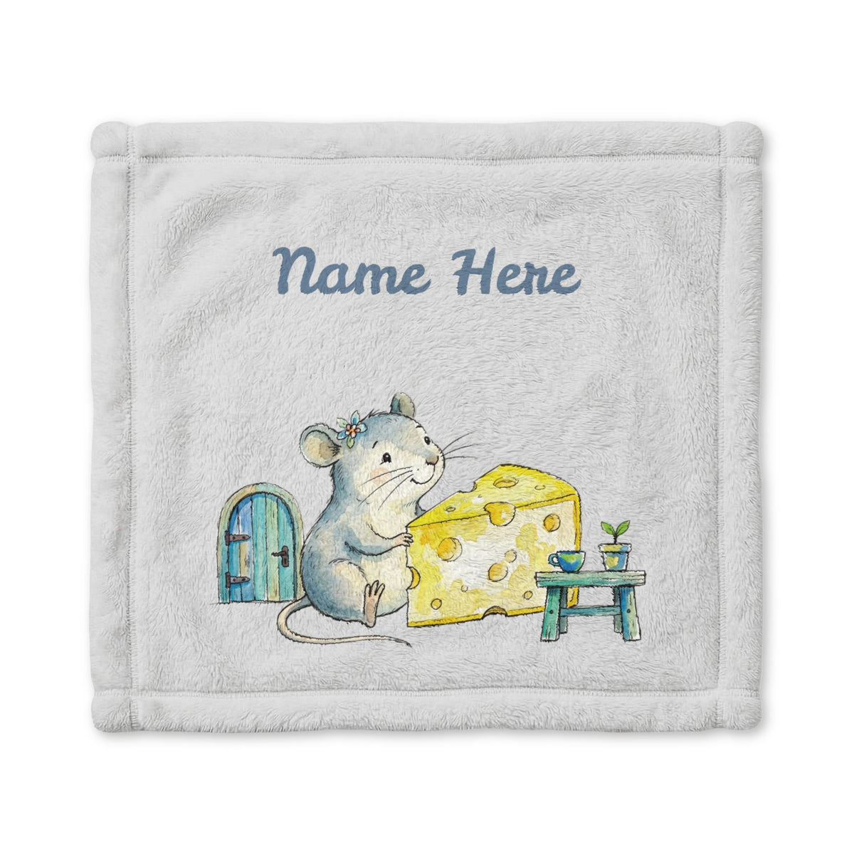 Personalized Cute Mouse & Cheese Blanket
