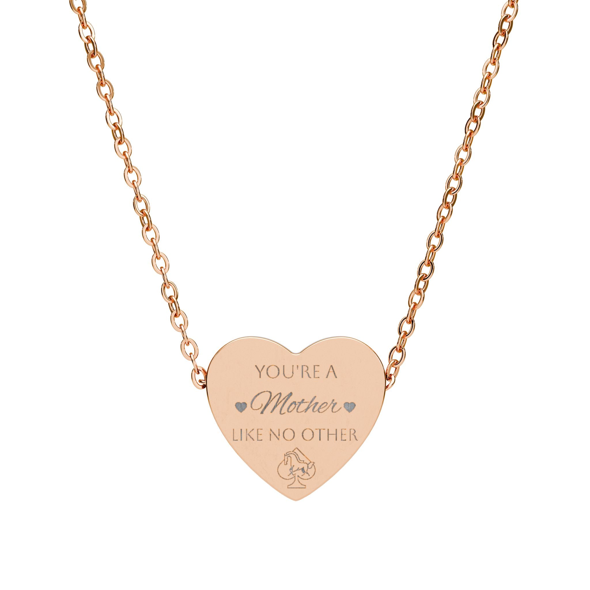 Engraved Heart Necklace For Mother