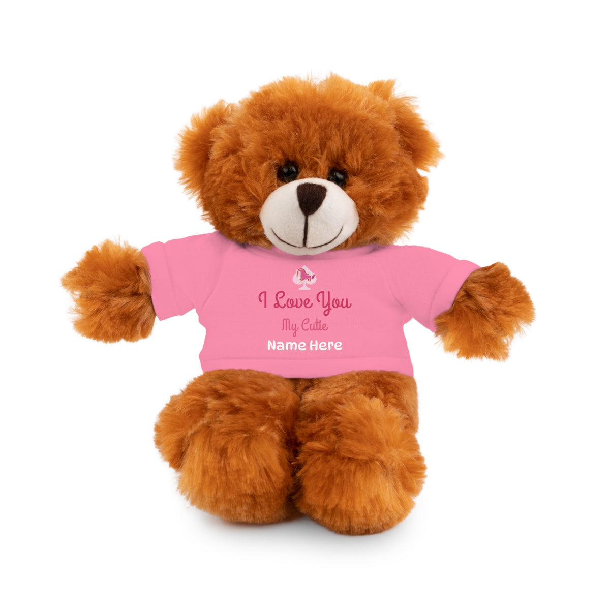 Custom Stuffed Animal with “I Love You” Tee