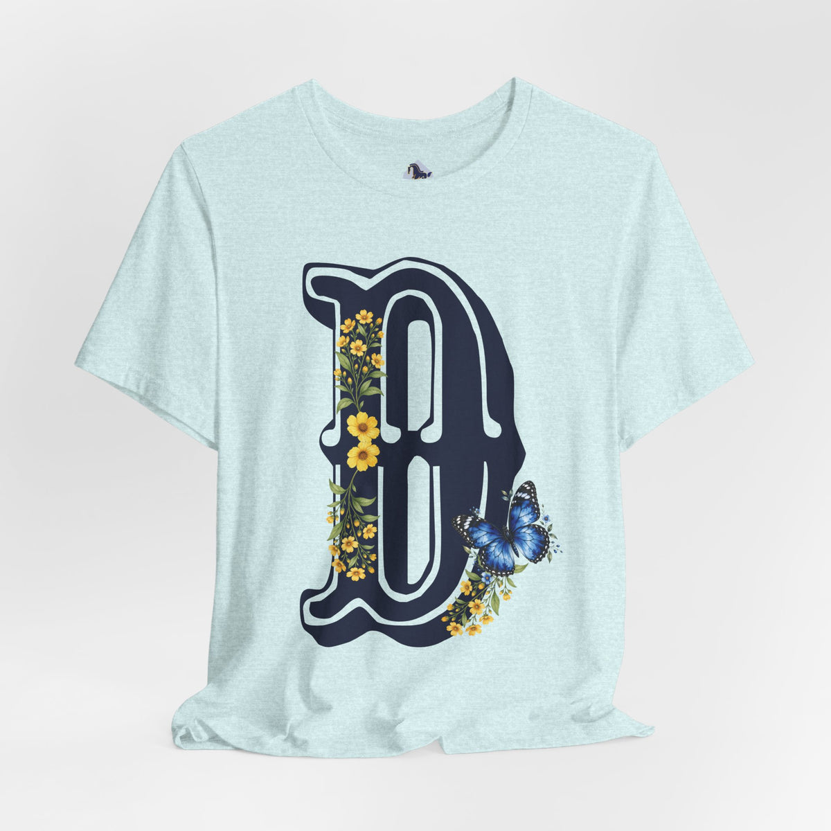 Floral Monogram B Letter T-Shirt