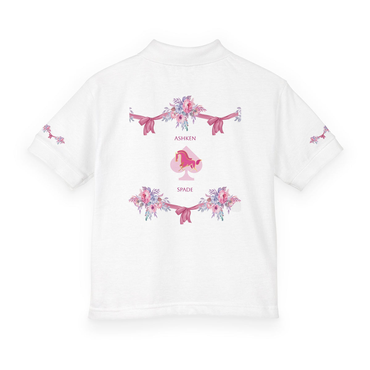 Pink FloraL Youth Polo