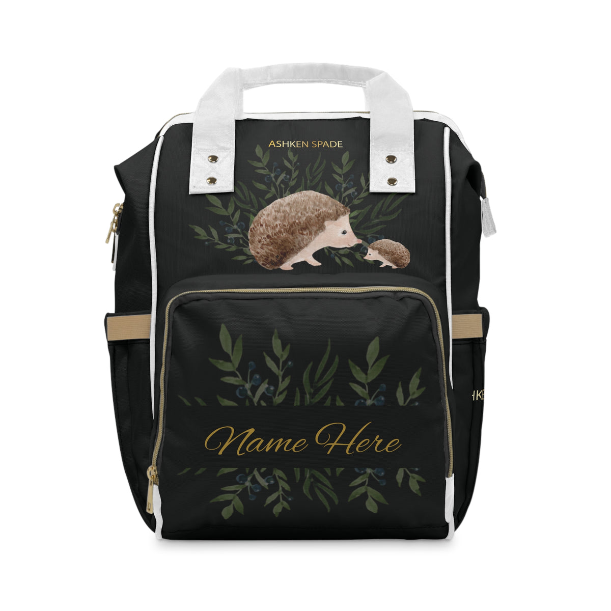 Multifunctional Baby Diaper Bag with Watercolour Bear Design