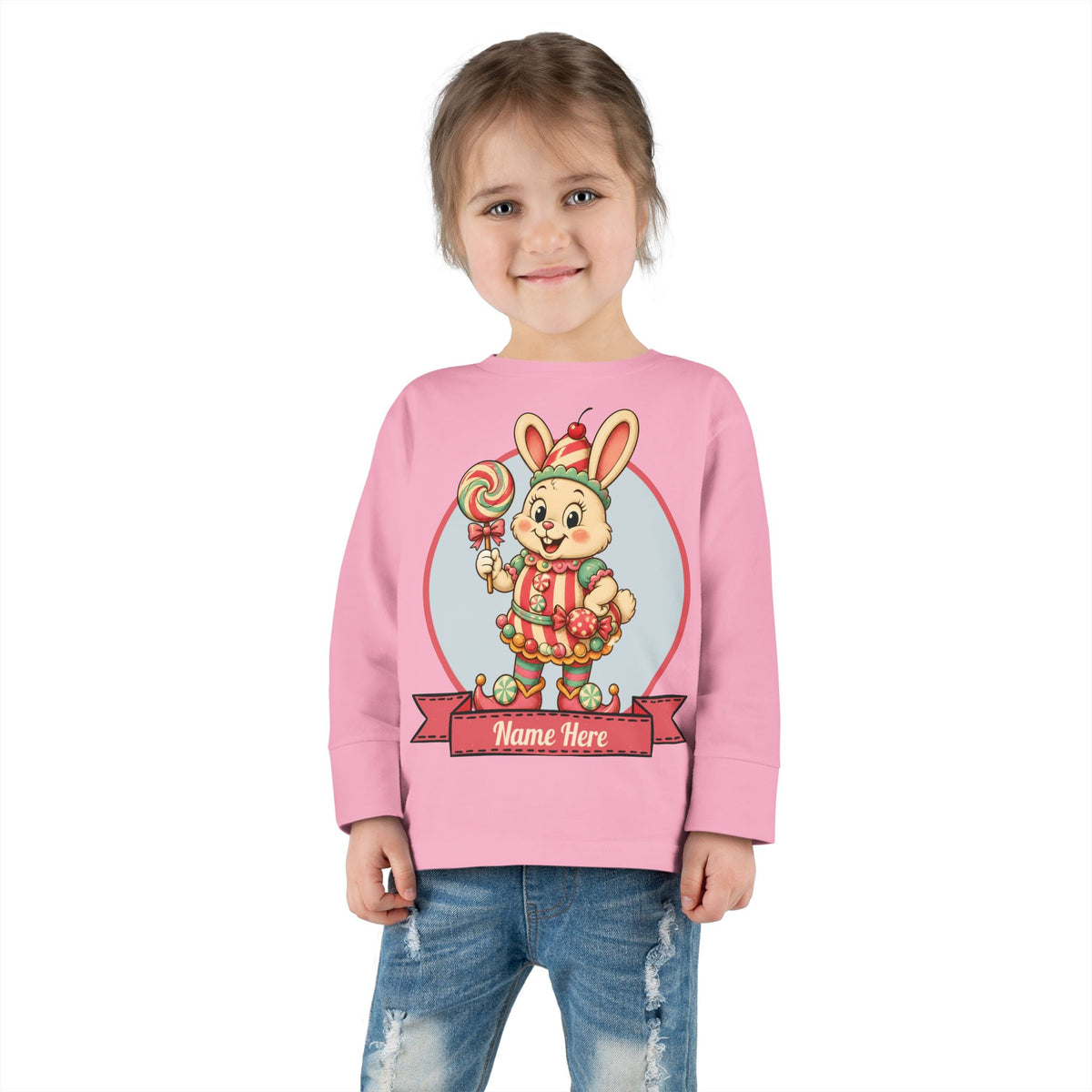 Personalized 'Bun Bon' Bunny Toddler Long Sleeve Tee