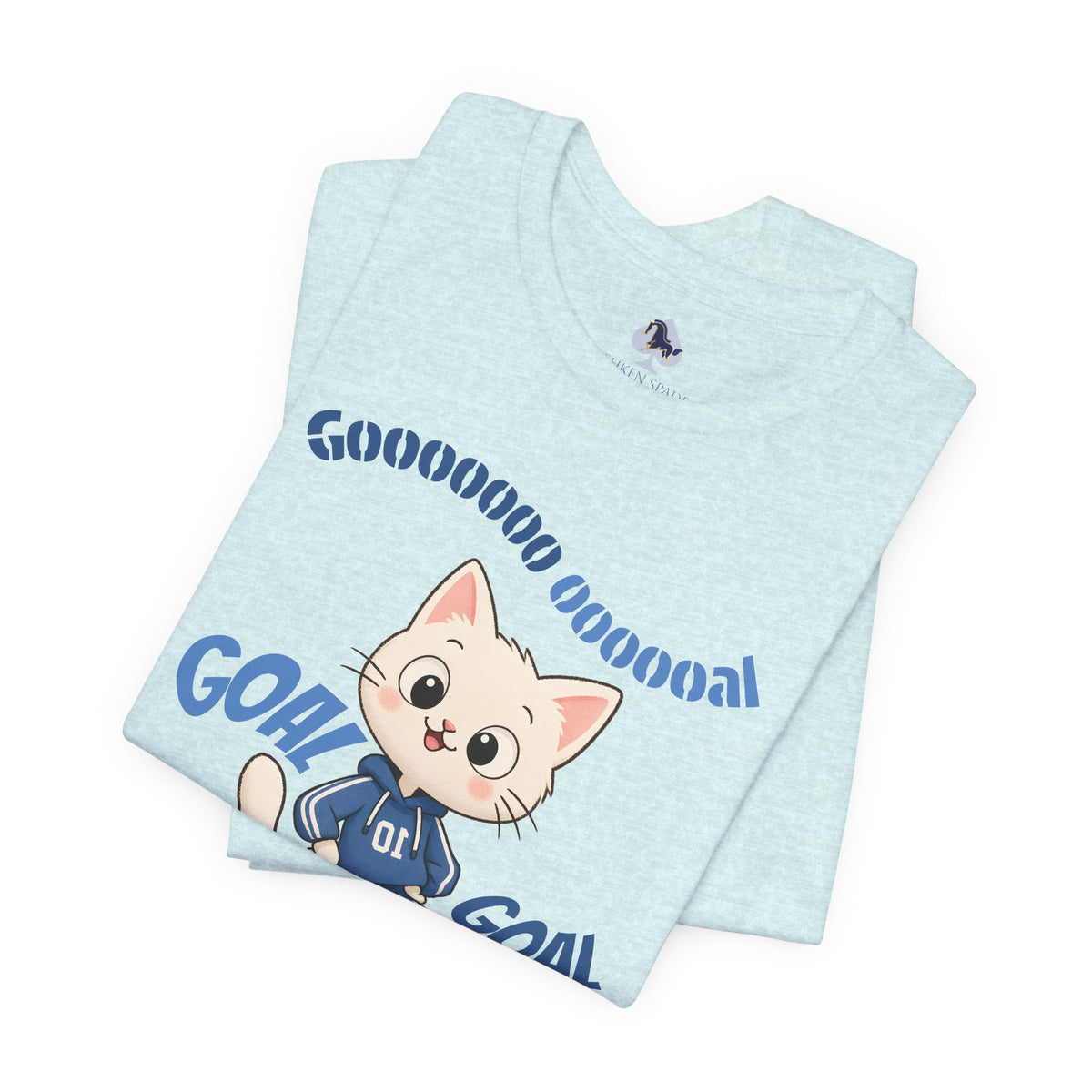Soccer Cat T-Shirt — Cute 'Goal! Gooooal' Kids & Youth Soccer Tee (Custom Name)