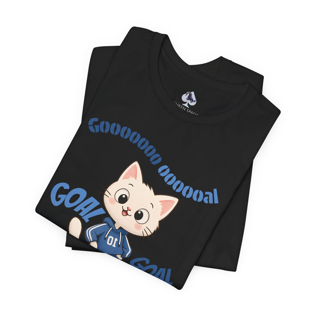 Soccer Cat T-Shirt — Cute 'Goal! Gooooal' Kids & Youth Soccer Tee (Custom Name)